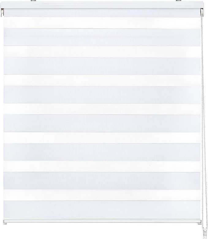 EASYDECO Estor Enrollable Día y Noche Blanco 105x250 cm ☀