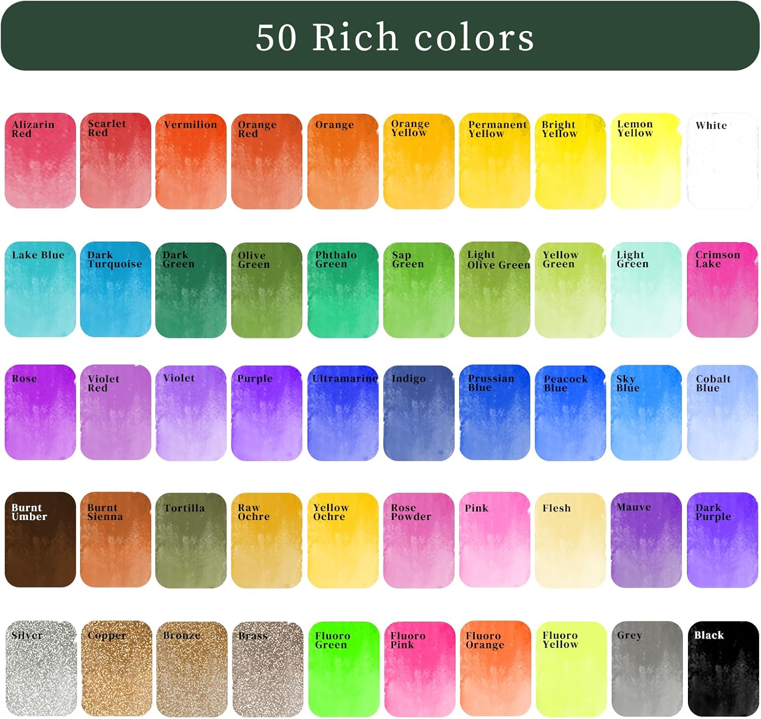 Detalle 2 de Artecho Watercolour Paint Set 50 colours