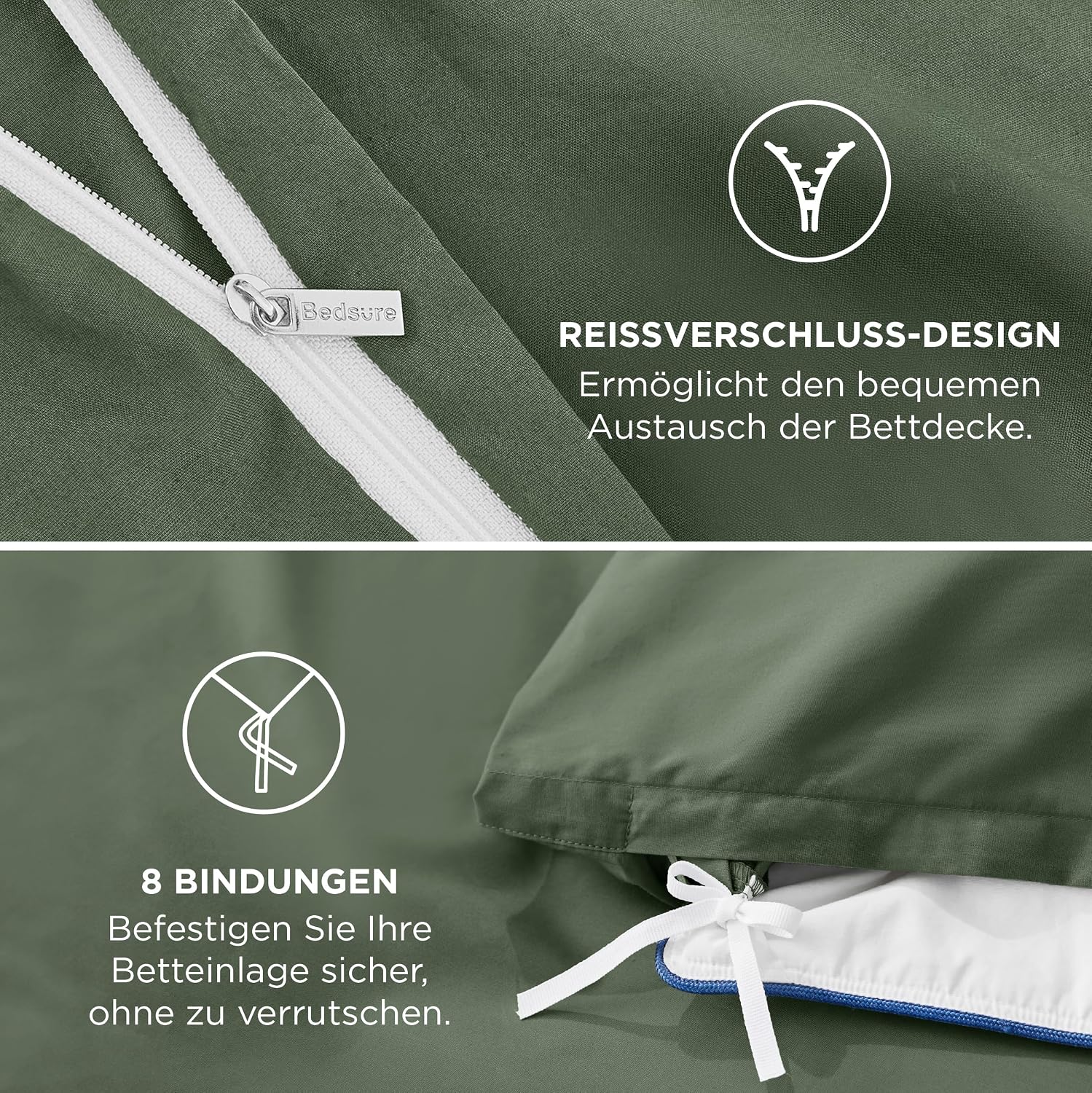 Detalle 1 de BEDSURE Bettwäsche 135x200 Baumwolle, 4-teilig
