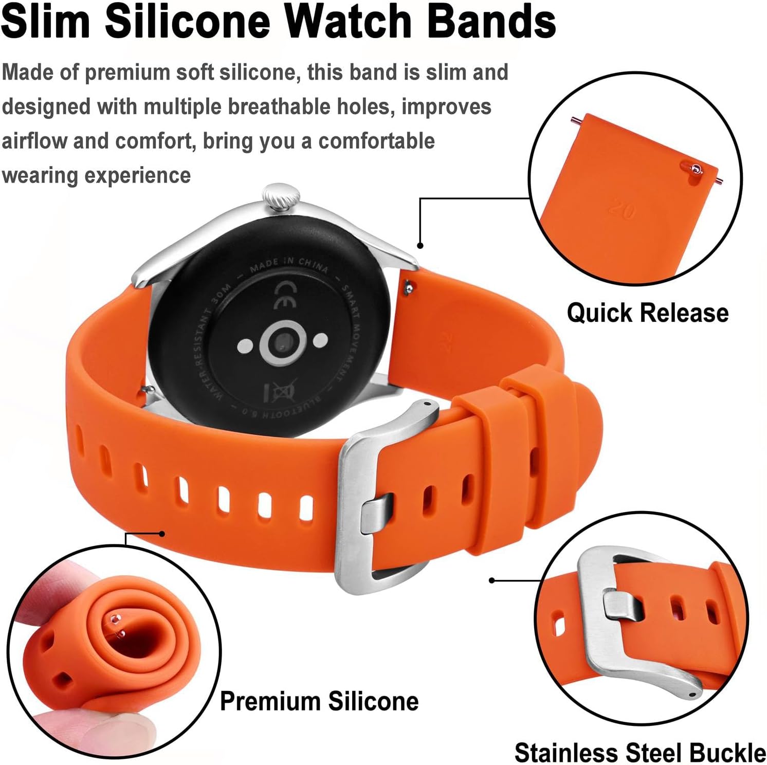 Thumbnail 3 de BISONSTRAP Silikon Uhrenarmband 14–22 mm