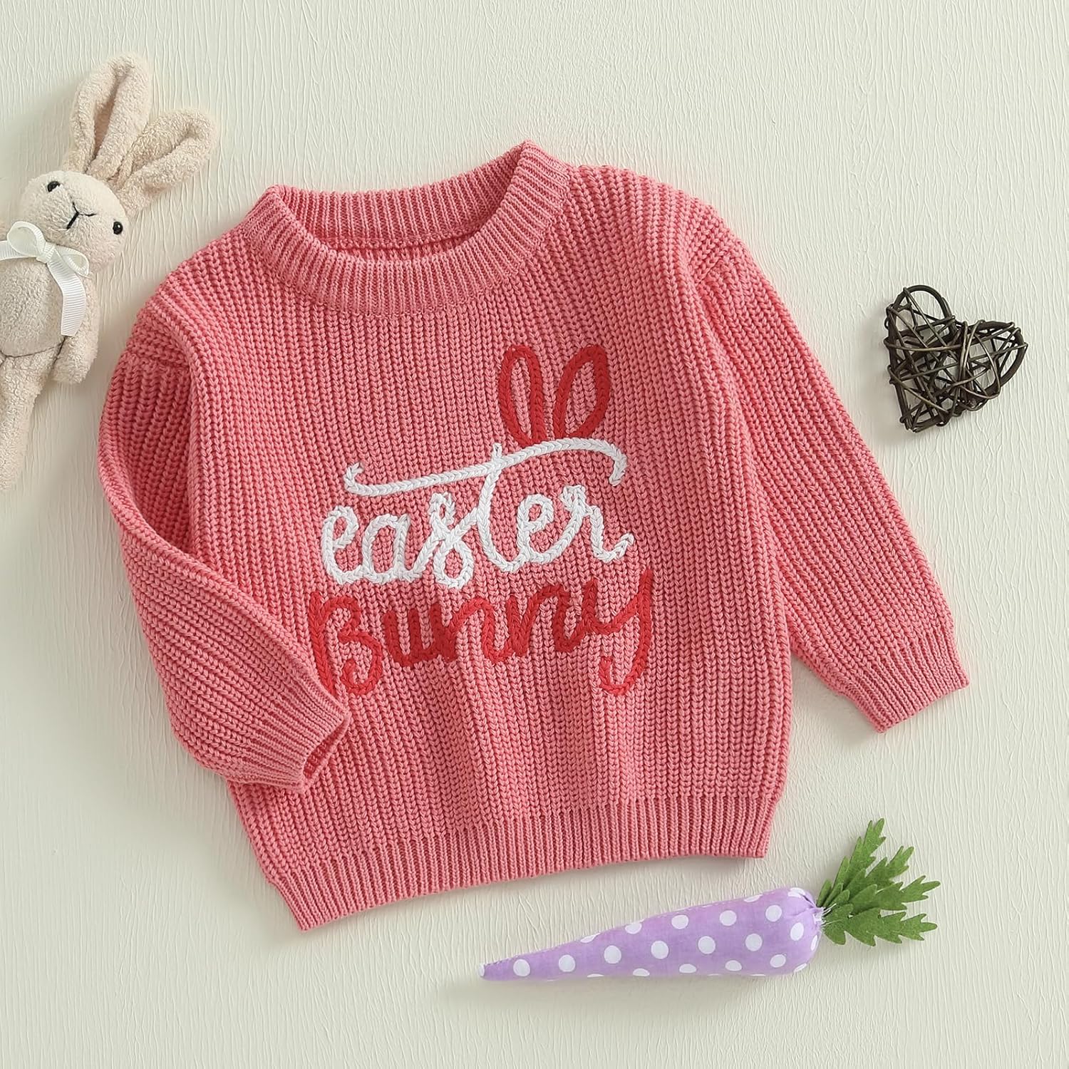Detalle de Geagodelia Toddler Easter Knit Jumper with Bunny Embroidery