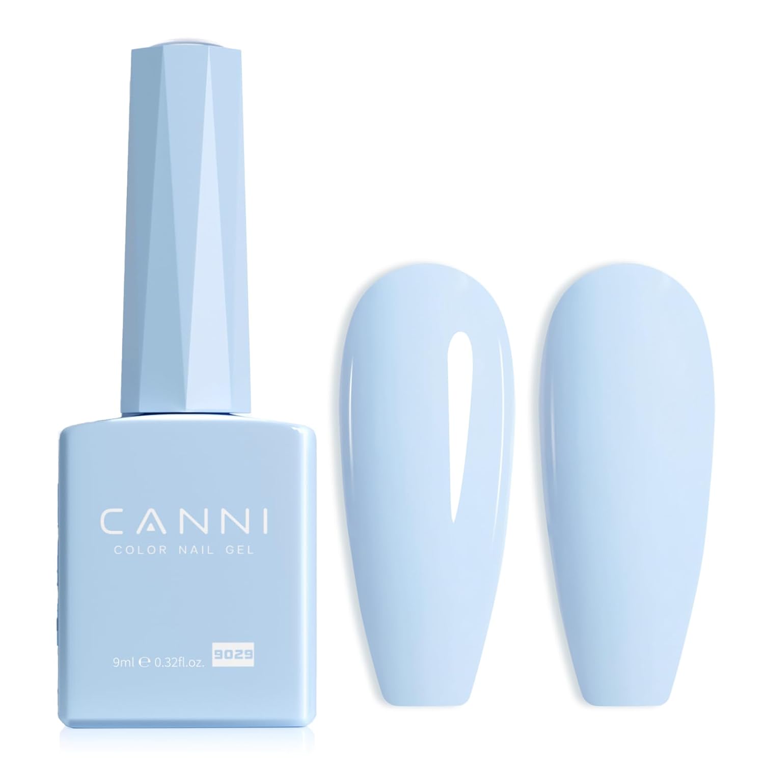 Detalle de CANNI Light Blue Gel Nail Polish (Baby Blue) — HEMA-Free Pastel UV/LED Gel for Glossy, Long-Lasting Color