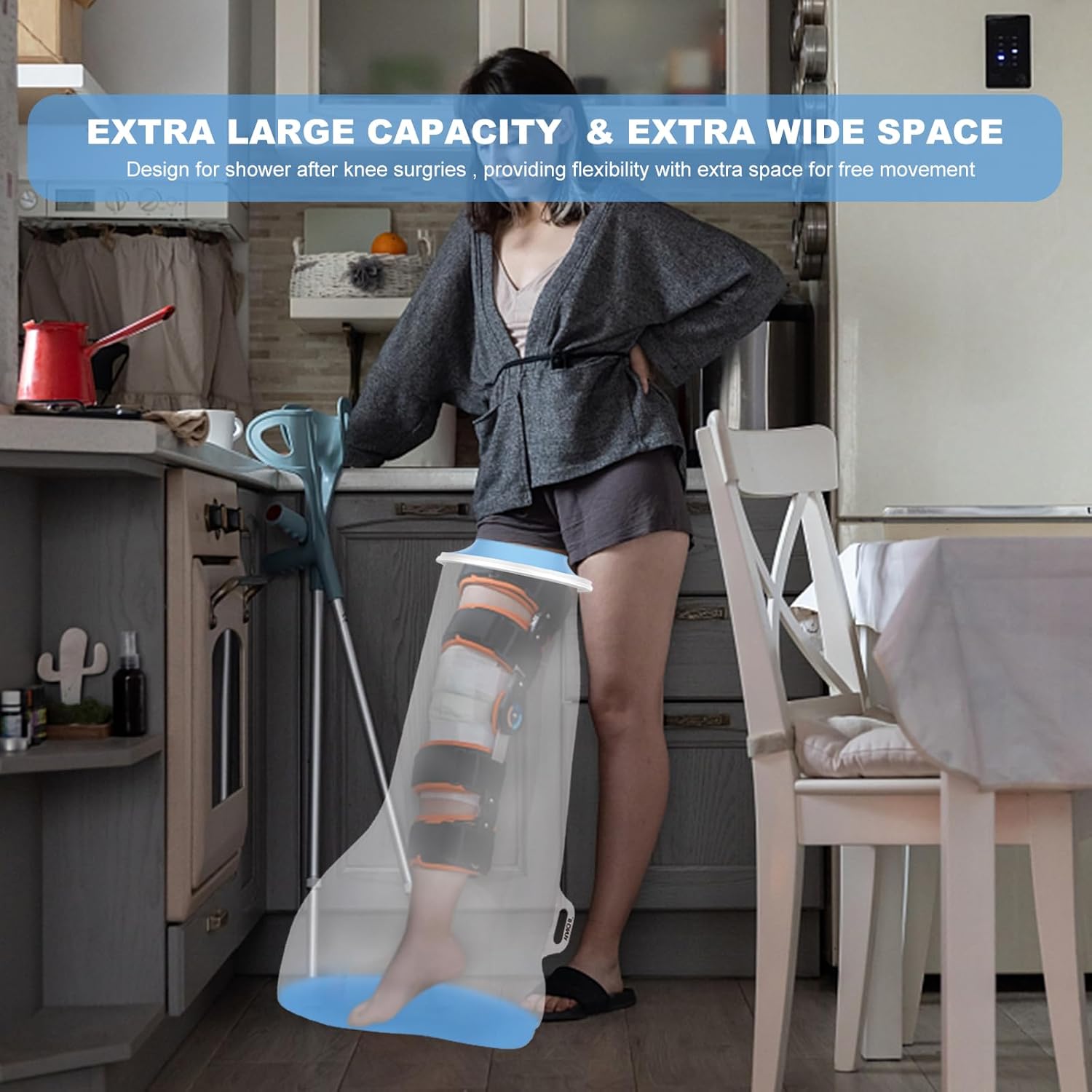 Detalle 2 de YUNCHI XL full leg waterproof cast cover for shower