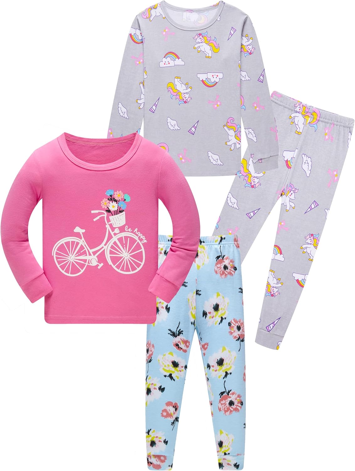 Detalle de SOIBEEN Mädchen Pyjamas 100% Baumwolle 2‑12 Jahre