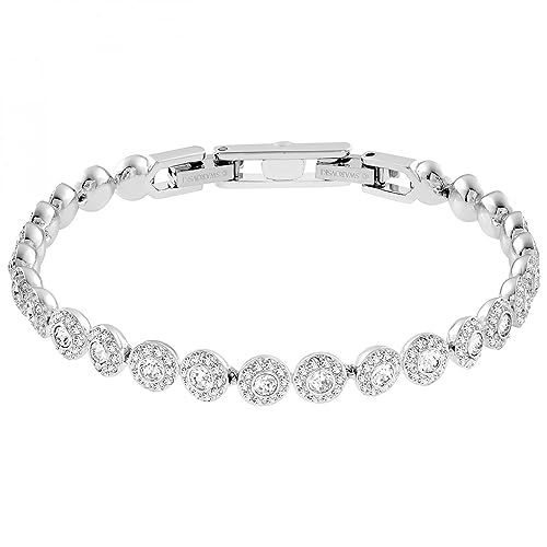 Detalle de Swarovski Bracciale Tennis Angelic, Taglio Round, Piccolo – Bianco, Placcato Rodio