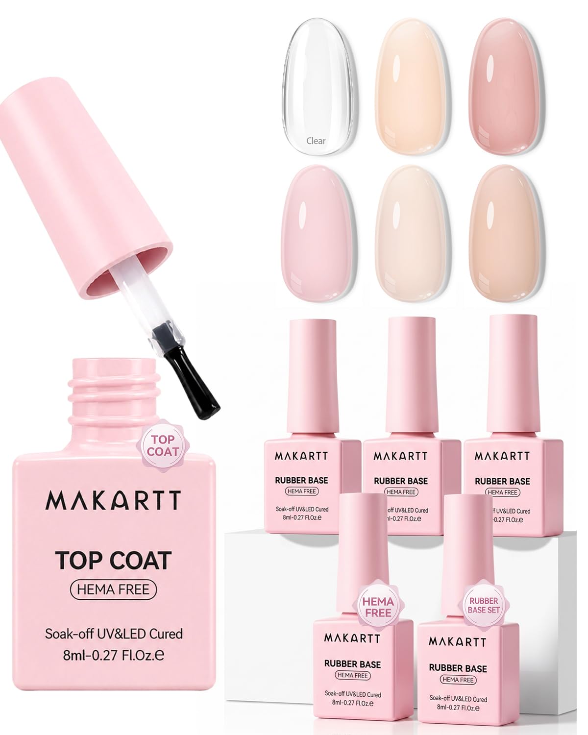 Detalle de Makartt Rubber Base Gel Set, HEMA-Free
