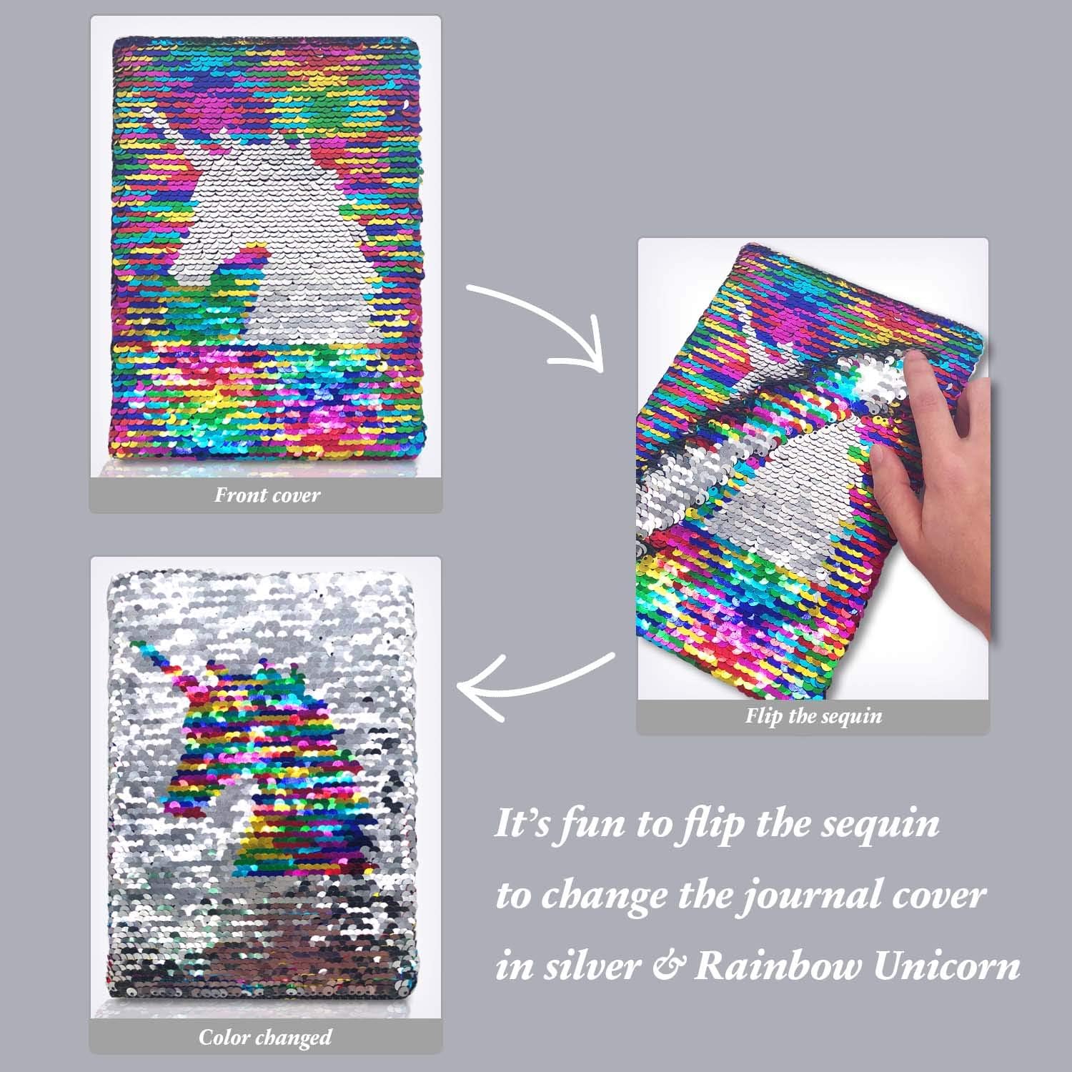 Detalle de GINMLYDA Sequin Secret Diary 8.5x5.5 Inch