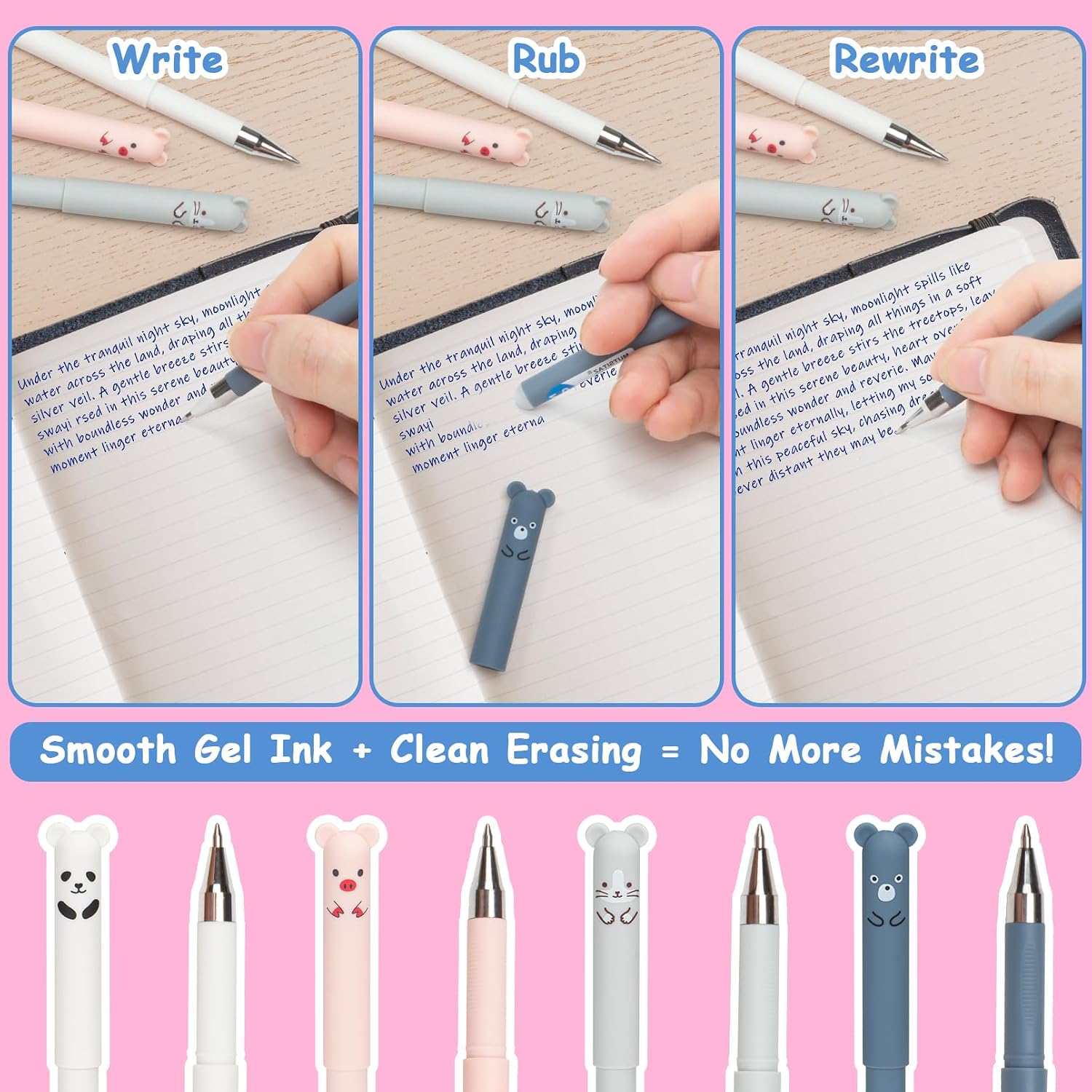 Detalle 2 de Mutsitaz Erasable Pens 0.7mm 8pcs