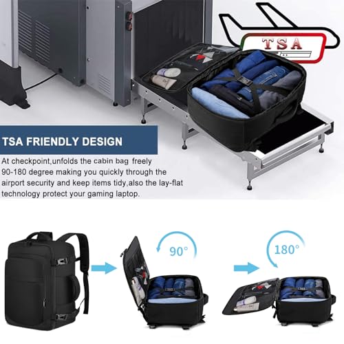 Thumbnail 6 de ENZOSUM Mochila de cabina 45x36x20 cm (30L) para avión y portátil 15.6" – Negro