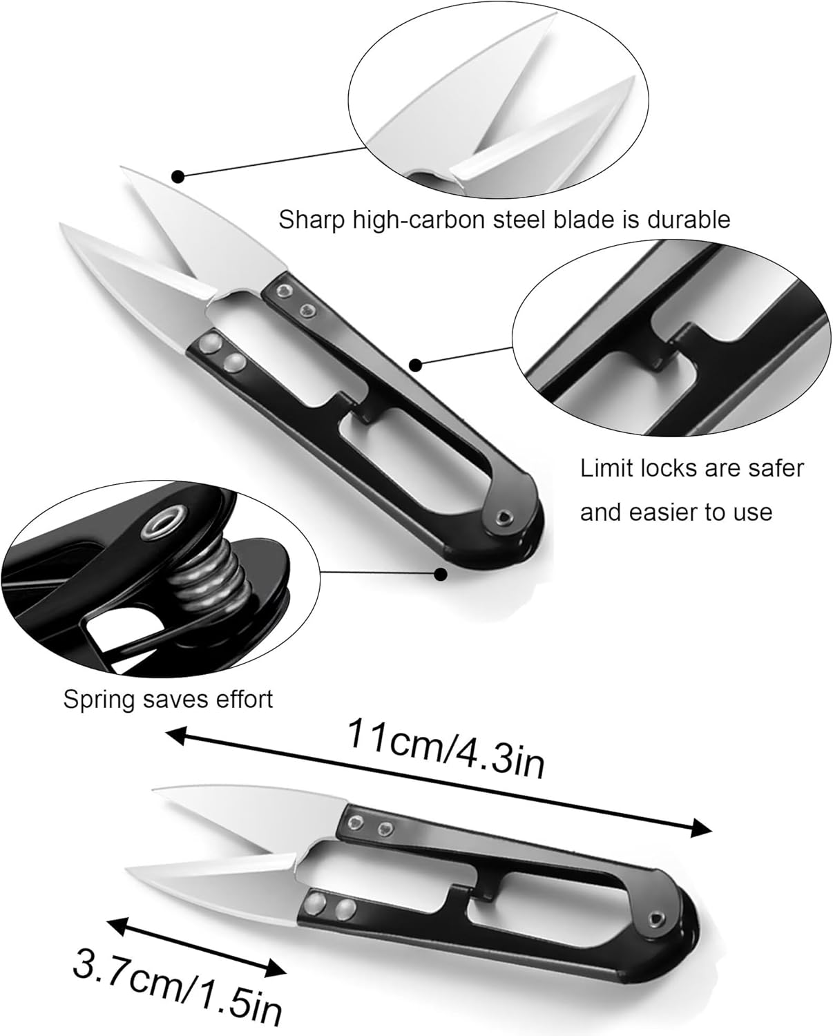 Thumbnail 1 de HAN-LBG Small Sewing Scissors 6 Pack – 11cm thread snips for cross stitch, DIY embroidery & crafts