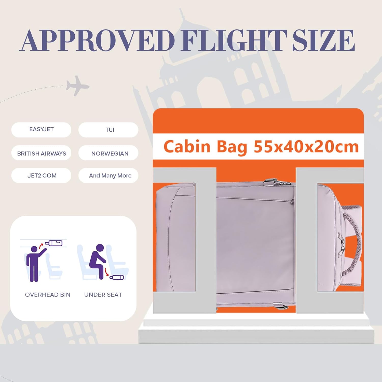 Thumbnail 1 de Yankony for Ryanair Cabin Bags 55x40x20 Large Travel Backpack — 44L Carry-On with 180° Unfold and Multi-Pocket Design