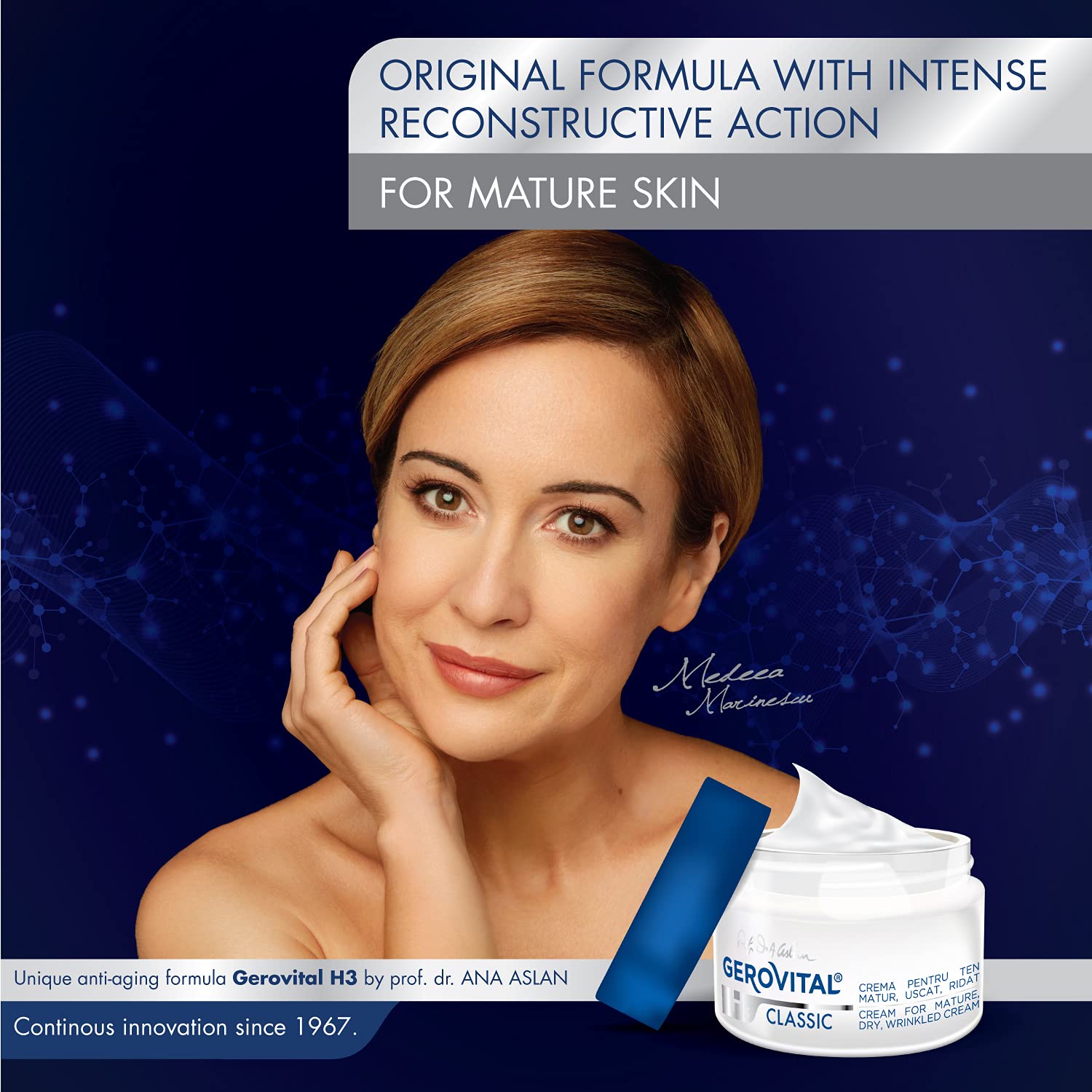 Detalle 2 de Gerovital H3 Classic Gesichtscreme mit Hyaluronsäure & Vitamin E (50 ml)