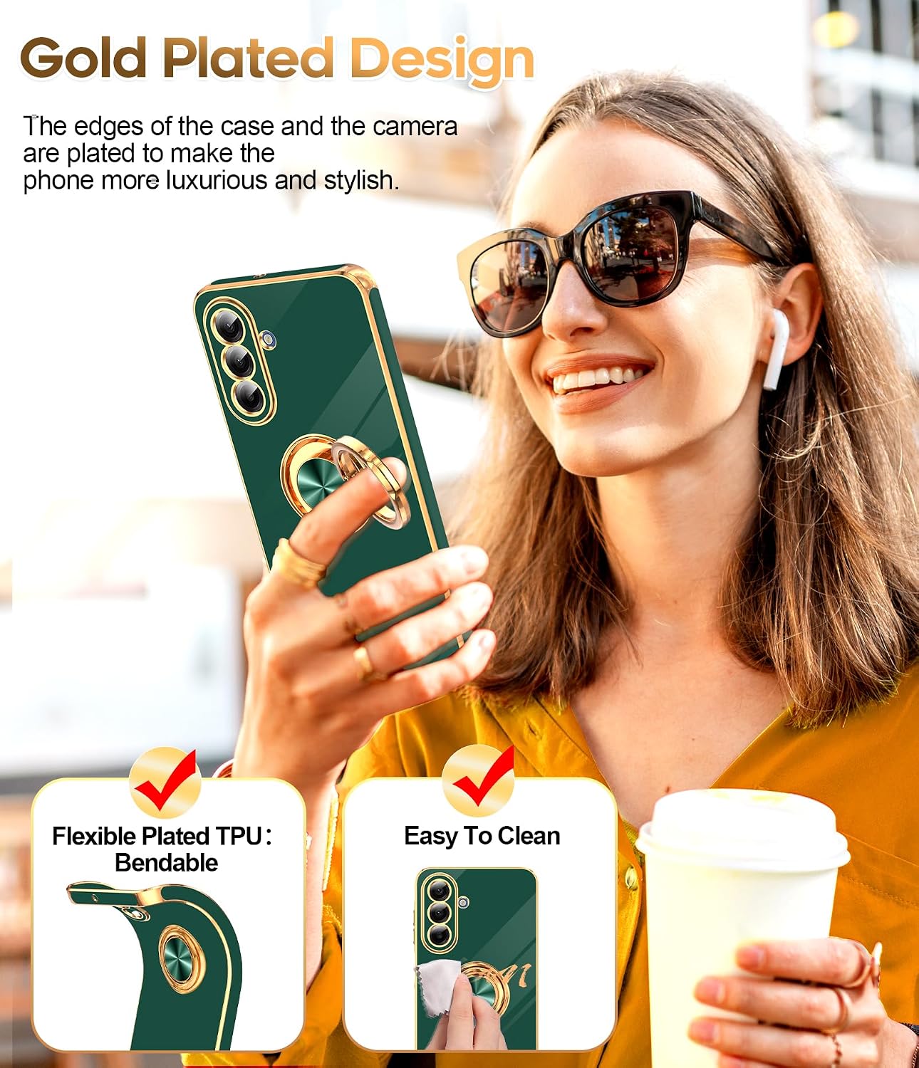 Thumbnail 5 de LeYi Galaxy A17 5G Case with 360° Ring Stand and 2 Screen Protectors