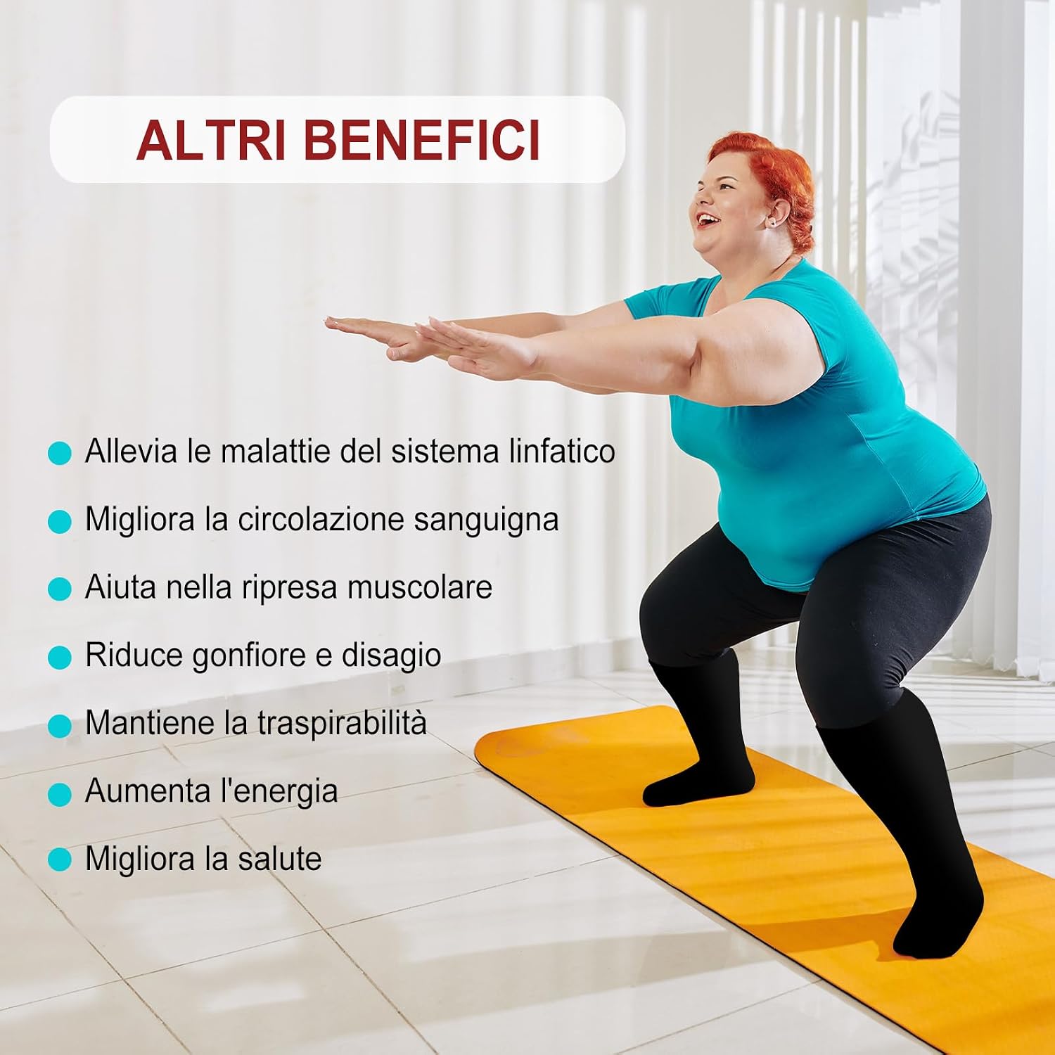 Detalle de ZFSOCK Calze Compressione Graduata 20-30 mmHg Bright: Taglie Forti Unisex