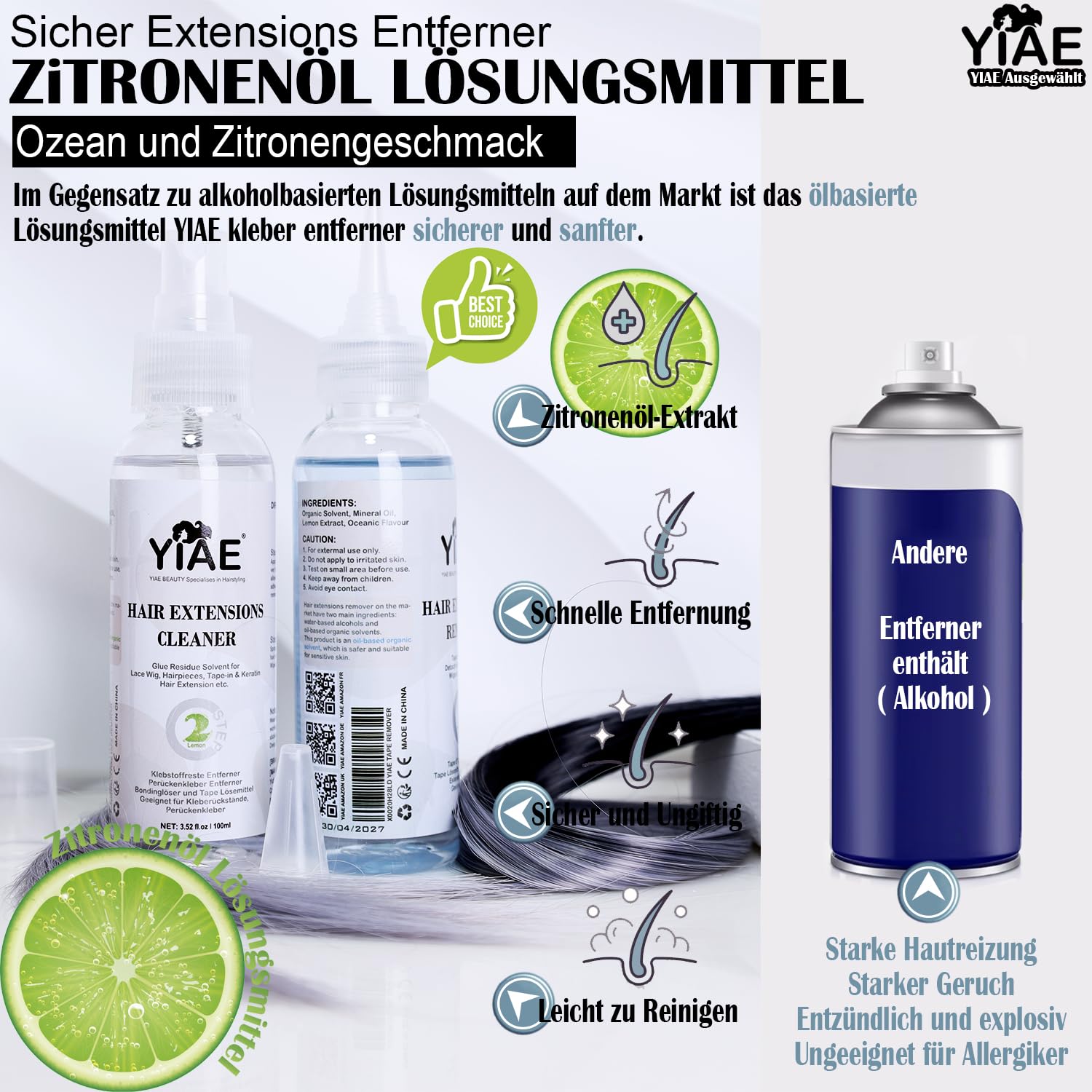 Detalle 2 de YIAE Ausgewählt Profi-Set Tape Extensions 200 ml