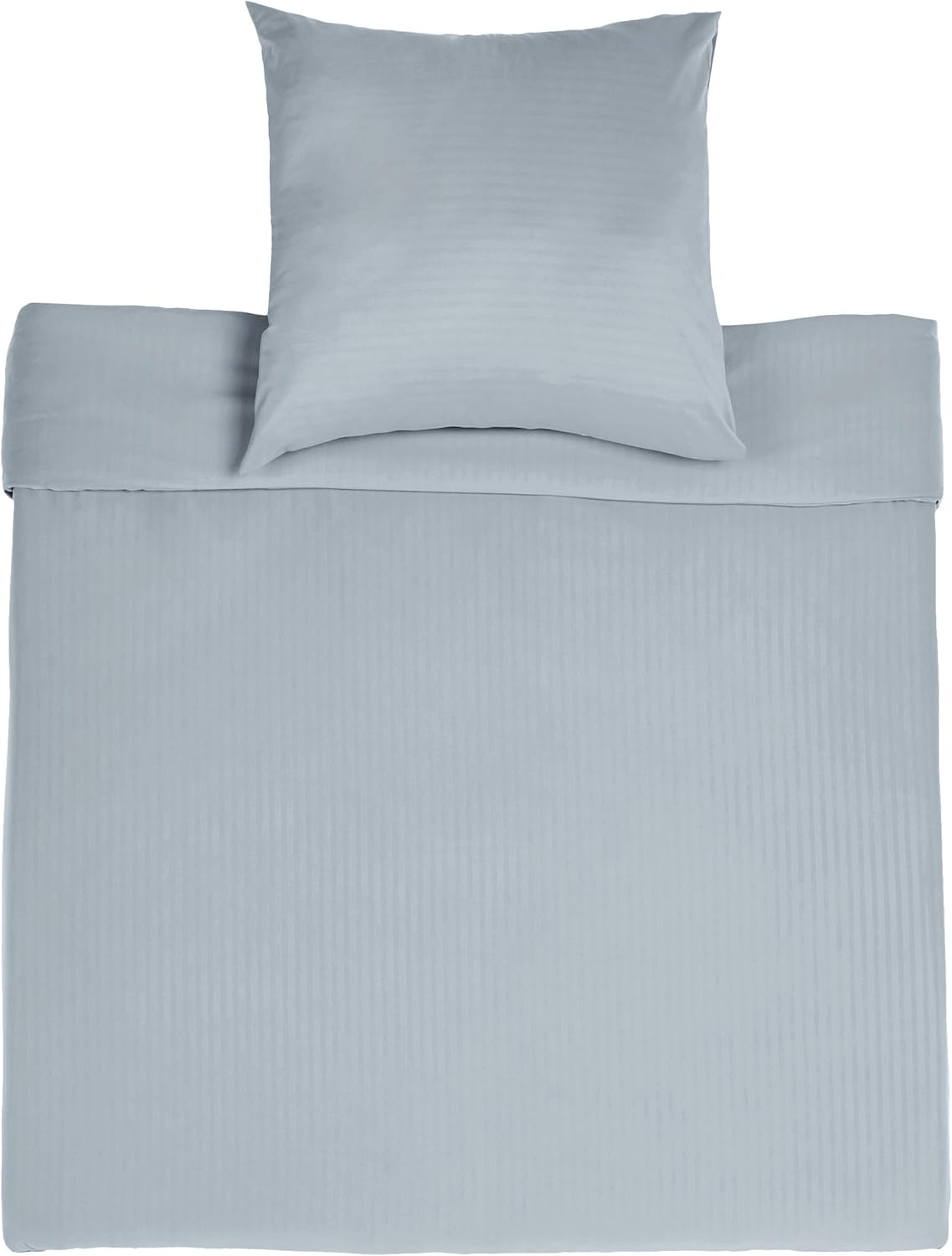 Detalle de Amazon Basics Microfibre Bedding Duvet Cover Set (135 x 200 cm) with 80 x 80 cm Pillowcase in Dark Grey