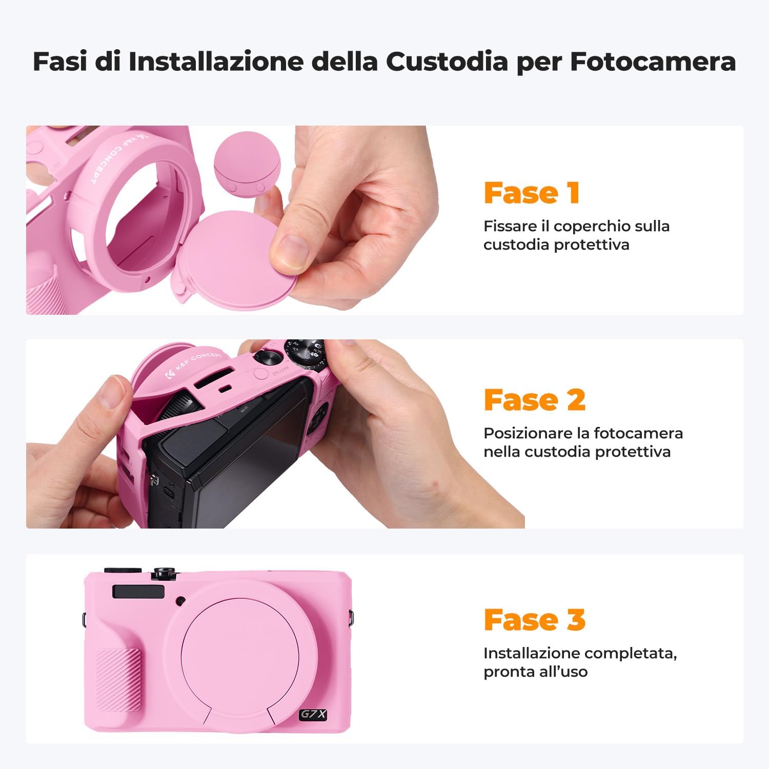 Thumbnail 4 de K&F CONCEPT Custodia silicone per PowerShot G7X Mark III