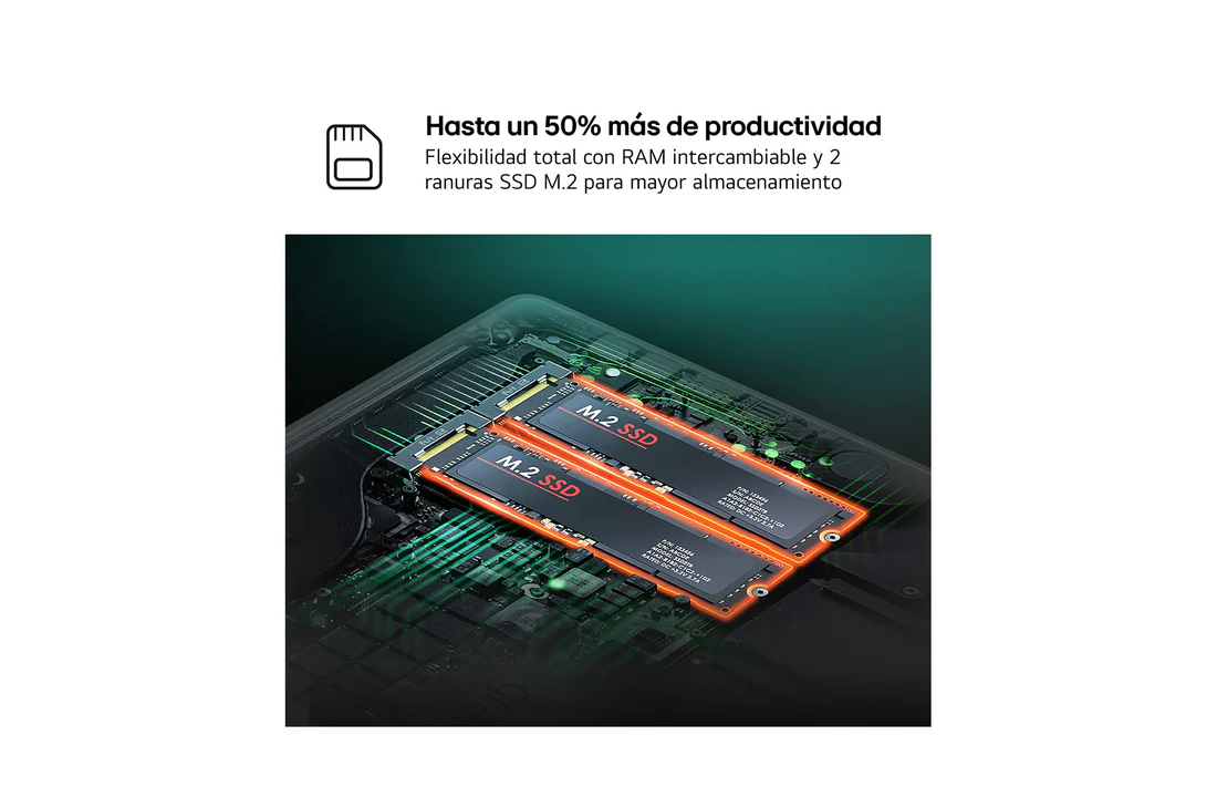 Detalle de LG gramBook 15U50U (15") — Portátil ligero con Windows 11 Home, 16 GB RAM y 512 GB SSD
