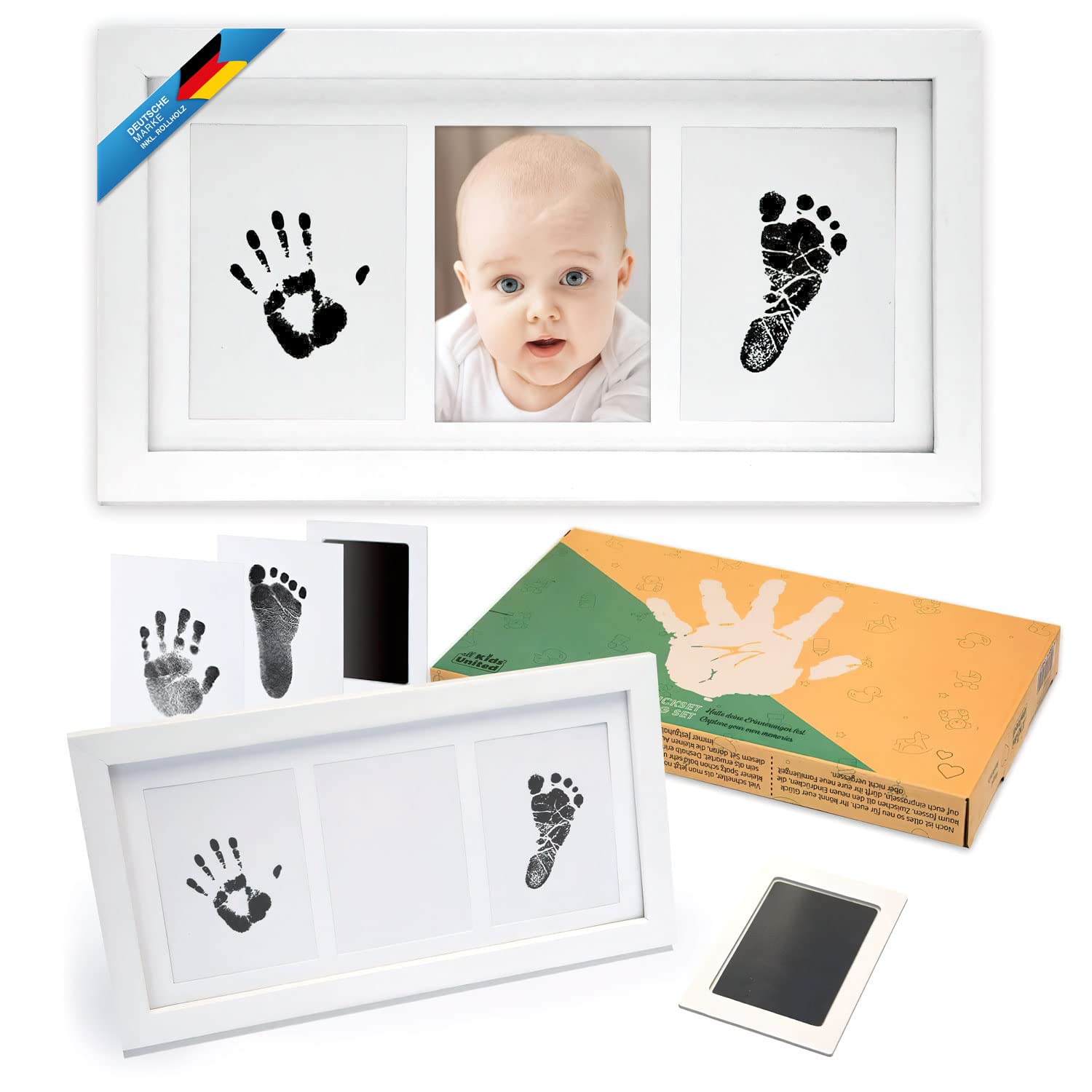 Thumbnail 6 de all Kids United® Baby Bilderrahmen Abdruck-Set (3-teilig) – Hand- & Fußabdruck + Fotos, weiß