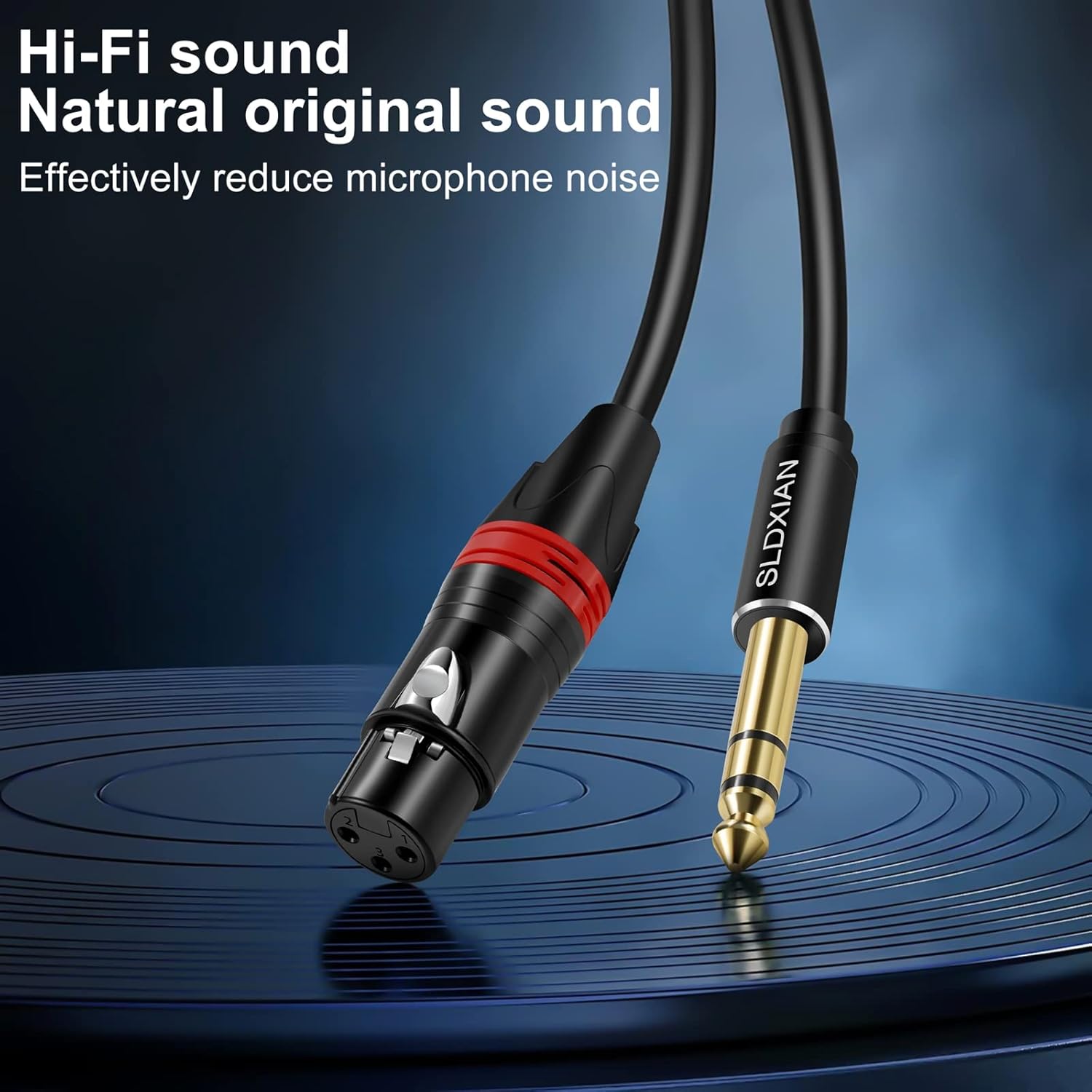 Detalle de SLDXIAN XLR Female to 1/4 inch (6.35mm) TRS Balanced Cable, 3m – Quarter-inch jack to XLR mic lead