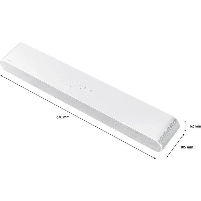 Detalle de Samsung HW-S67D XE, barra de sonido 5.0 con Dolby Atmos, WiFi y Bluetooth