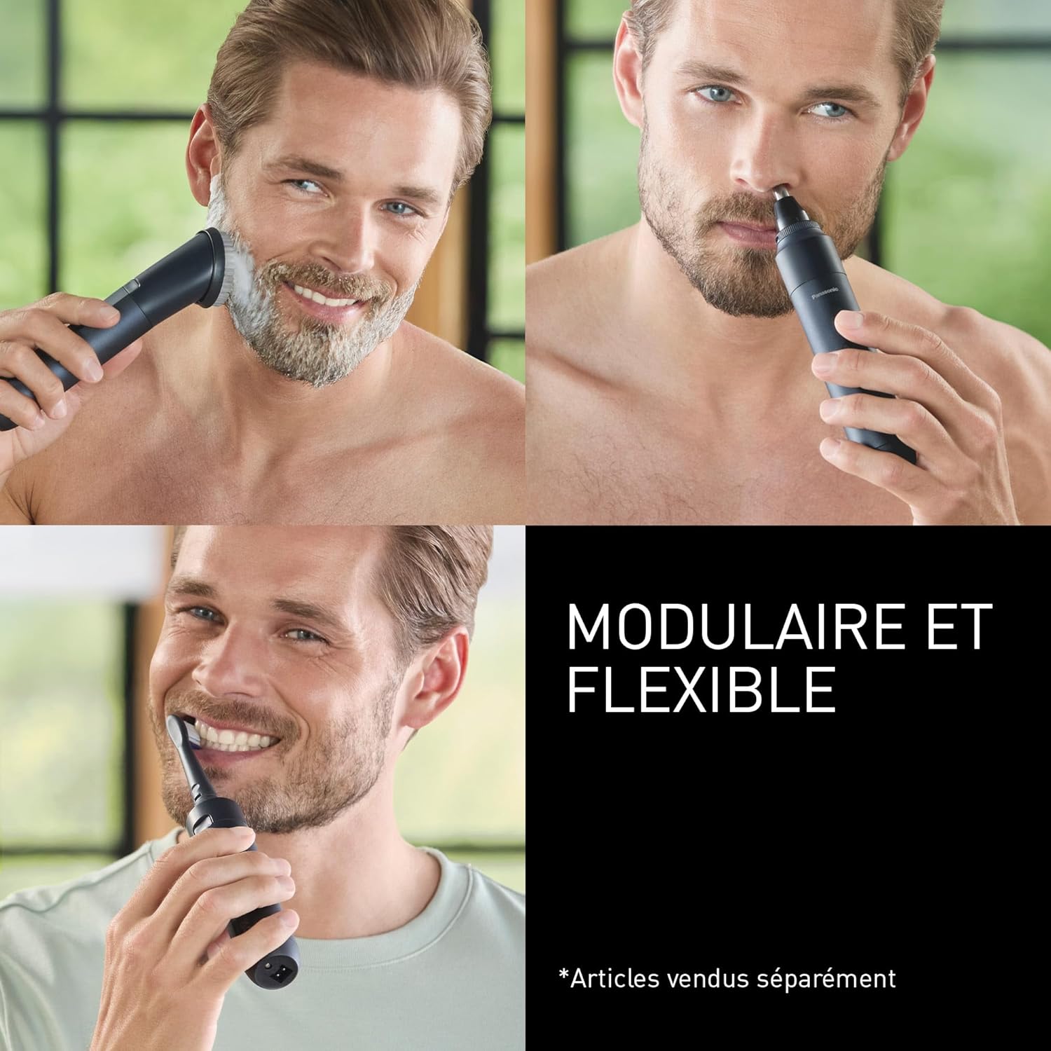 Detalle de Panasonic MULTISHAPE ER-CNT1 : Tête tondeuse précision nez/oreilles/visage, système modulaire