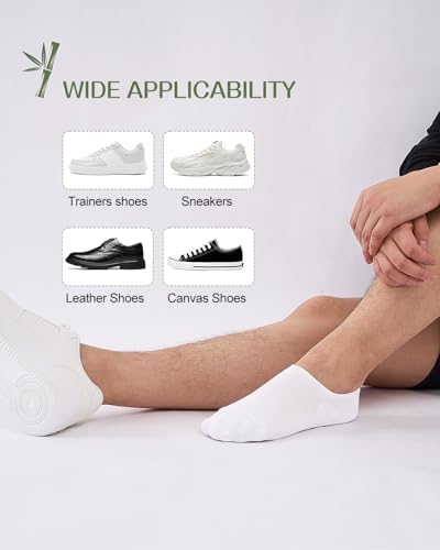 Thumbnail 6 de Cirorld Bamboo No Show Socks for Men & Women, 6 Pairs – Non-Slip White (9-12)