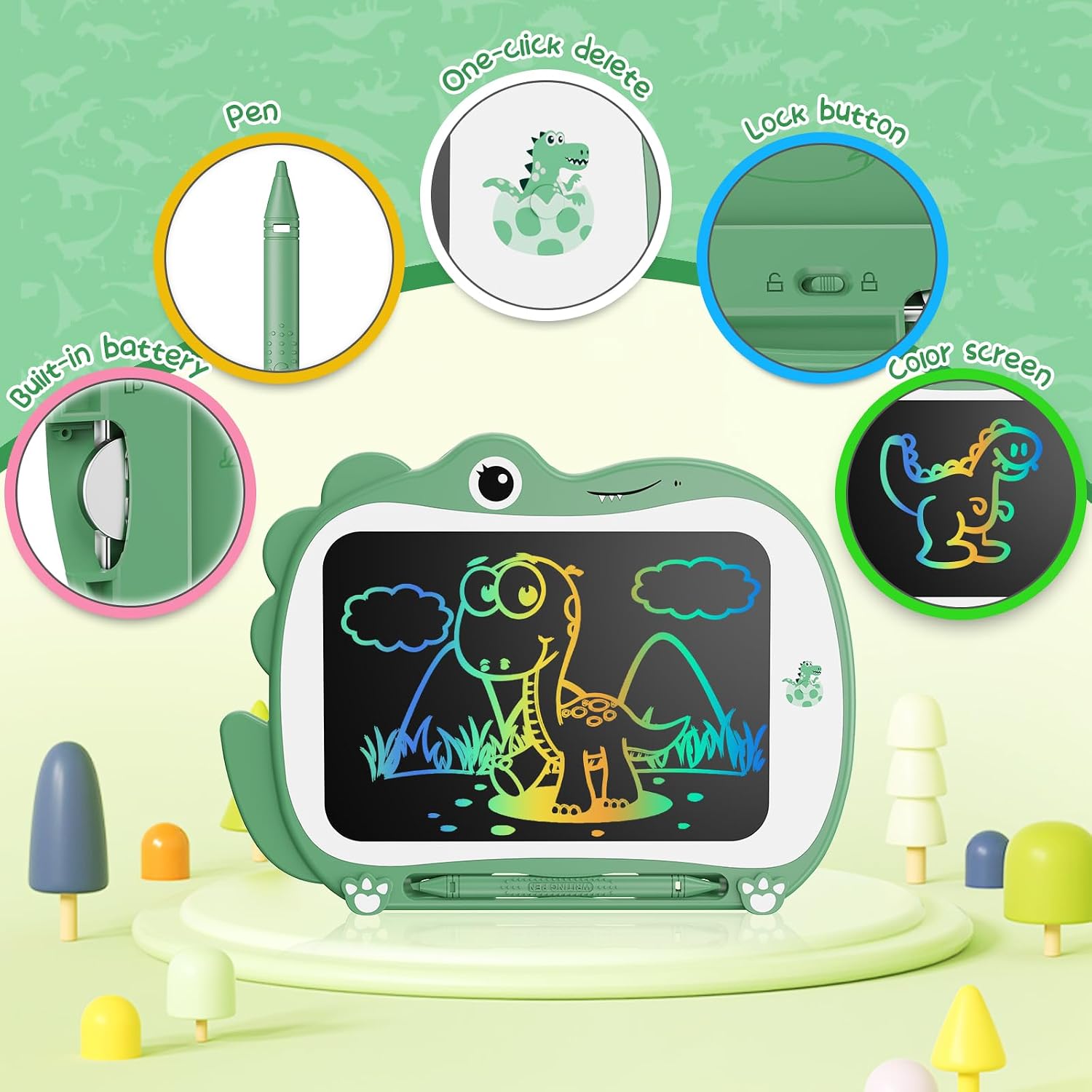 Detalle 2 de Genialba 8.5 inch Dinosaur LCD Drawing Tablet for Kids ๐