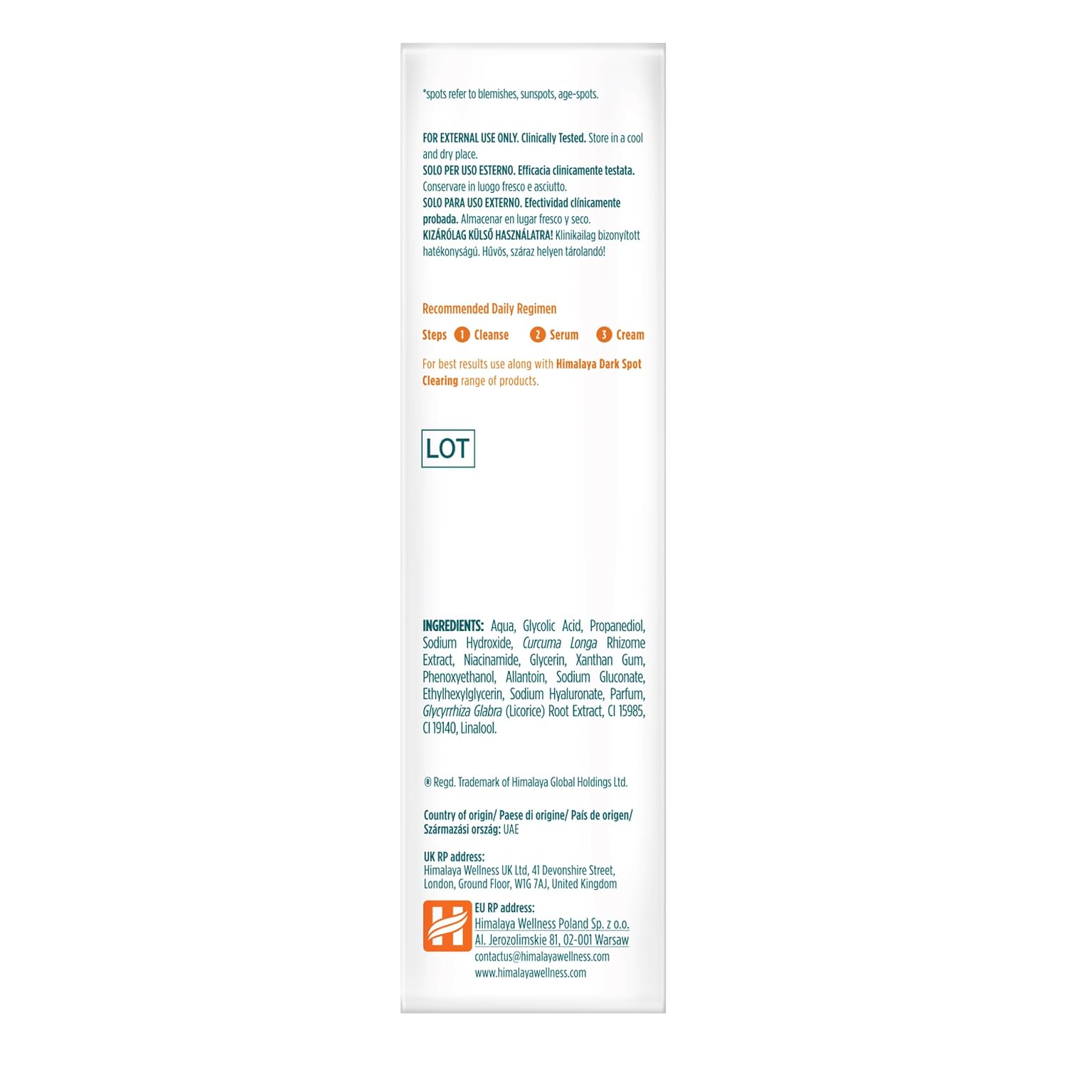 Detalle 2 de Himalaya Kurkuma-Gesichtsserum 30 ml – sichtbar hellere Haut und gleichmäßigerer Teint