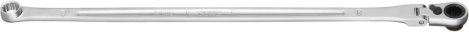 Detalle 2 de トネ(TONE) RMA-08L 超ロング首振ラチェットめがねレンチ 8mm・全長285mm