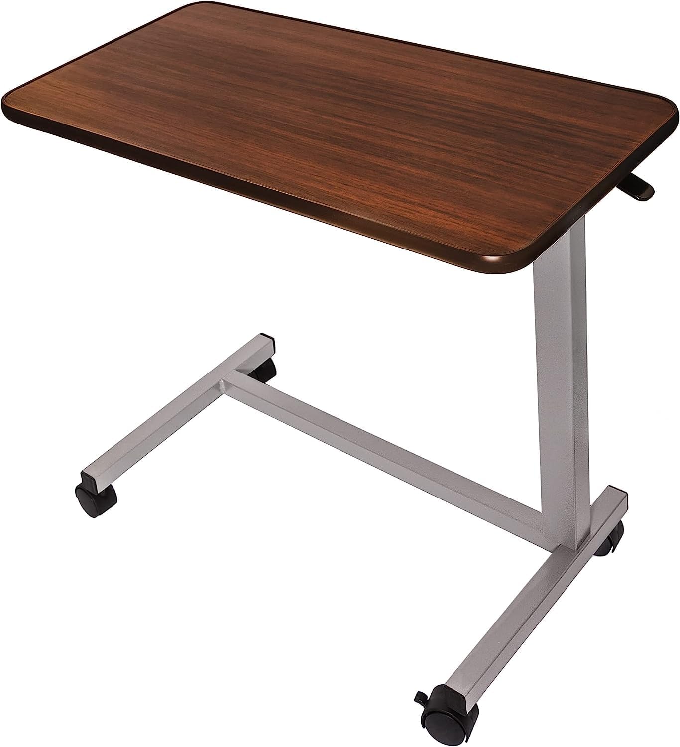 Vaunn Medical Cart Pneumatic Adjustable Overbed Table with Wheels