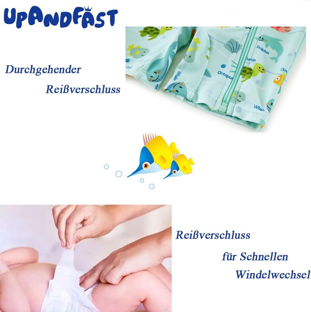 Thumbnail 4 de upandfast Baby Badeanzug mit Schrägem Reißverschluss – UPF 50+