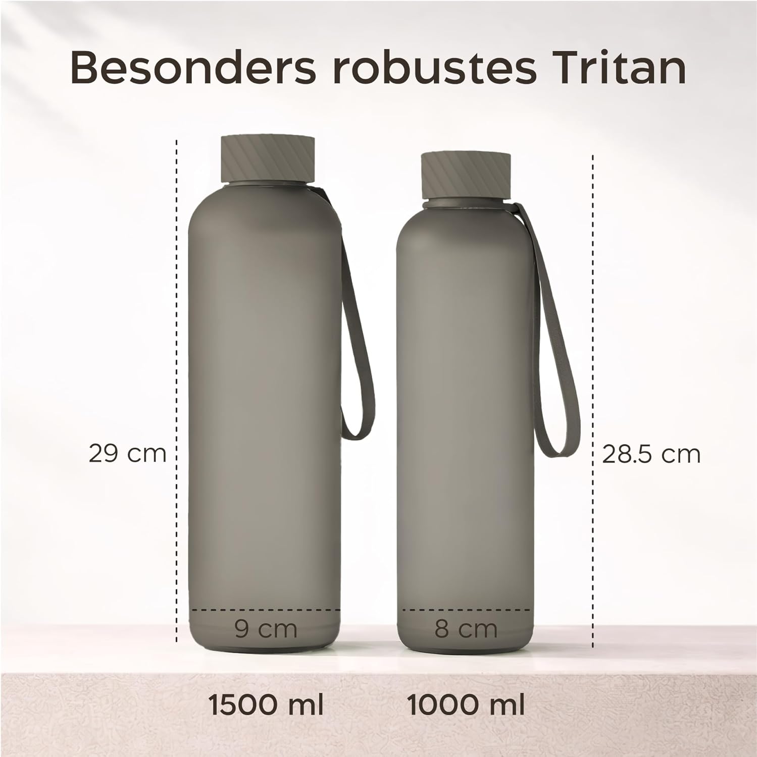 Thumbnail 2 de Twinzee Trinkflasche 1,5 L Taupe – kohlensäuregeeignet, auslaufsicher & spülmaschinenfest