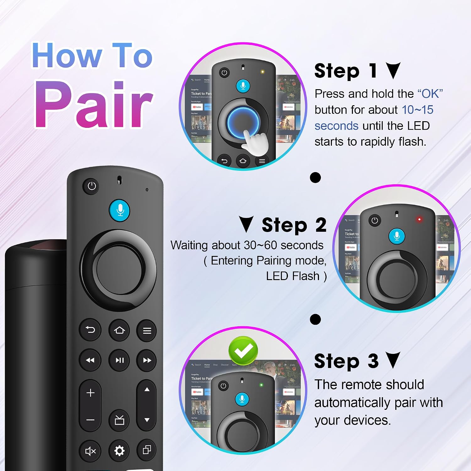 Detalle de Replacement Voice Stick Remote for Insignia Smart TV Sticks and Cubes