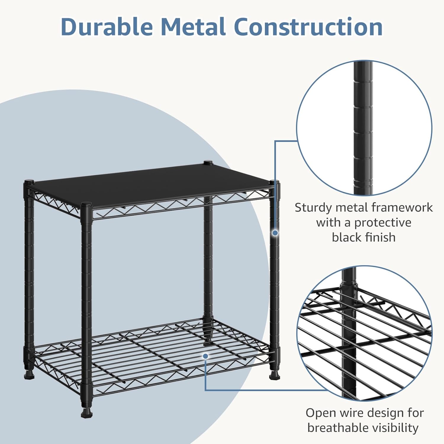 Detalle de DUMOS Metal Storage Shelves, 2-Tier