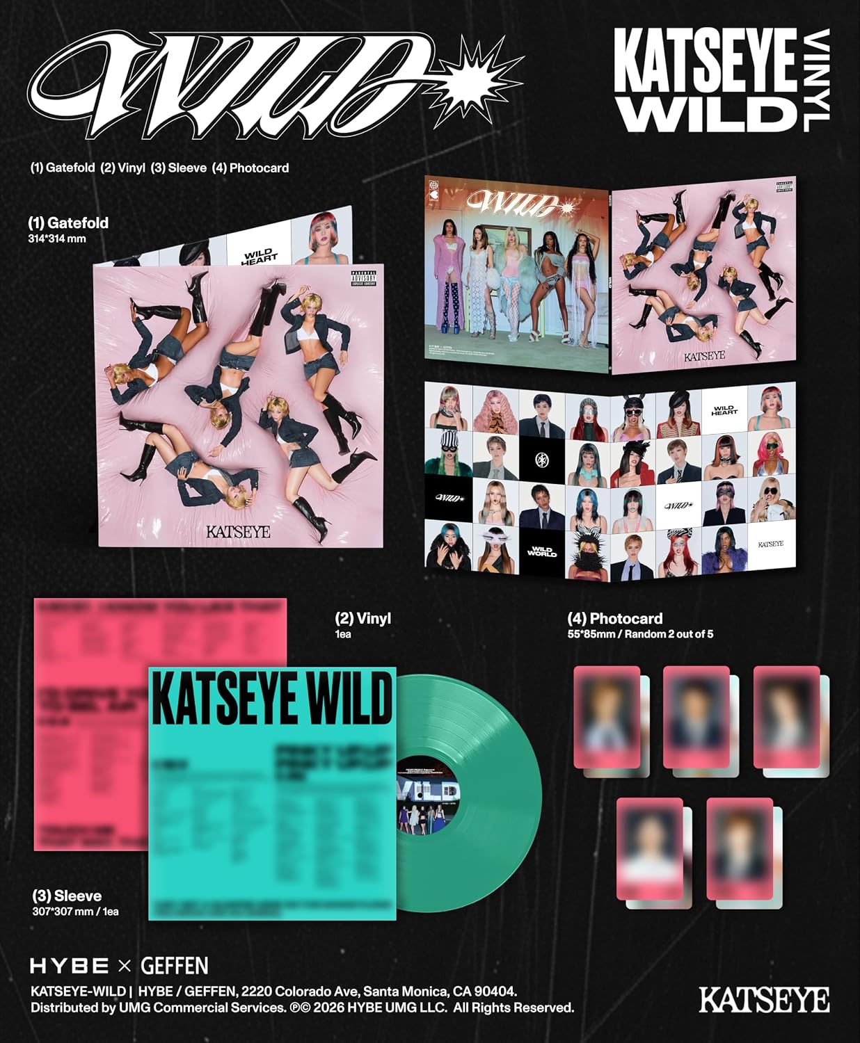Detalle 2 de UNIVERSAL MUSIC GROUP WILD (LP) Katseye Vinyl Album with Photocard