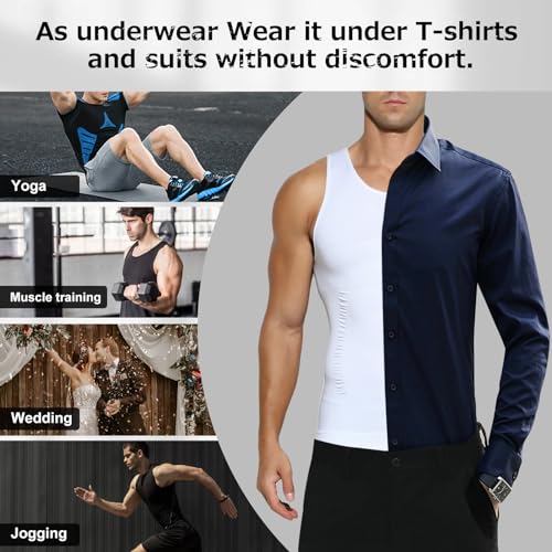 Detalle 2 de Casey Kevin Faja Chaleco Hombre: Camiseta de compresión para fitness, talla S–XXL