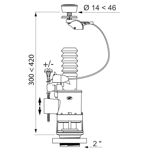 Thumbnail 5 de Wirquin 10722802 – Mécanisme chasse d’eau WC double chasse à câble MW2, gris