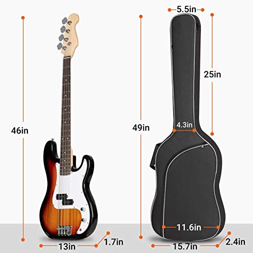 Detalle 2 de CAHAYA Bolsa de Bajo Eléctrico para Guitarra Eléctrica y Bajo – Funda suave acolchada 8 mm