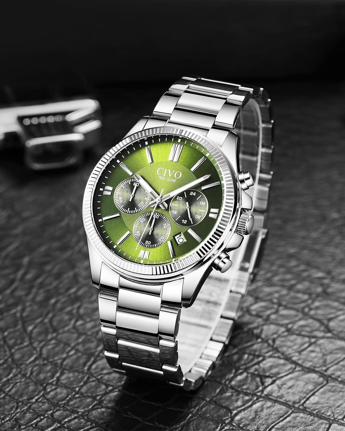 Thumbnail 2 de CIVO Chronographenuhr Herren Edelstahl 41 mm