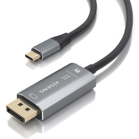 Detalle 2 de Cable Conversor AISENS A109-0880 USB-C/DisplayPort 8K bidireccional, 1.8 m, aluminio negro