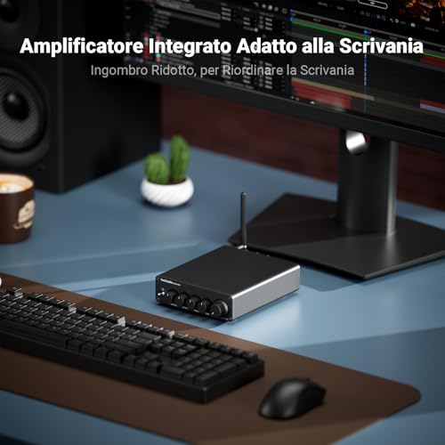 Detalle 2 de Fosi Audio BT30D Pro Mini Amplificatore Bluetooth 2.1 Canali con Subwoofer – Potenza e Sensibilità HiFi