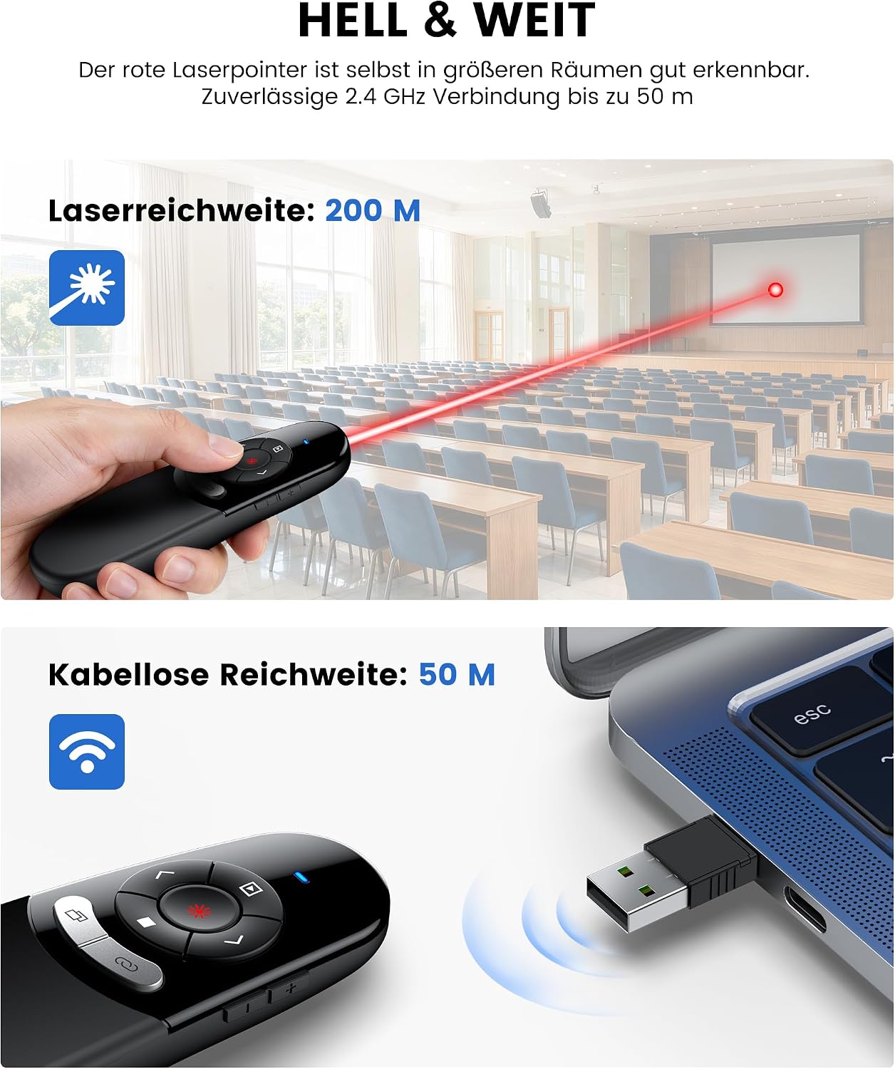 Thumbnail 4 de USB C Presenter Kabellose Powerpoint Fernbedienung