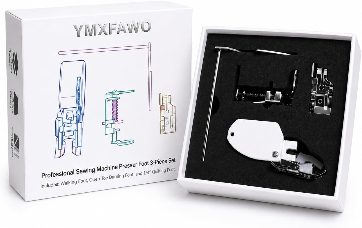 Detalle de YMXFAWO Walking Foot Quilting Presser Foot Set, 3 Pieces for Low-Shank Machines