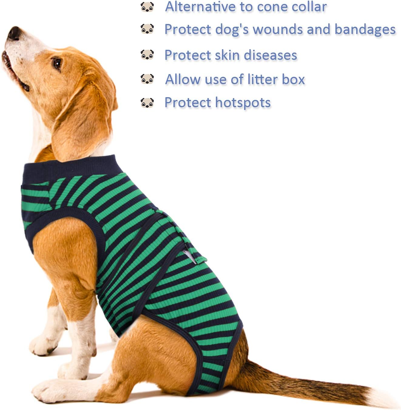 Thumbnail 6 de Kuoser Dog Surgery Recovery Suit (Green, XL) – Post-Op Comfort and Licking Prevention
