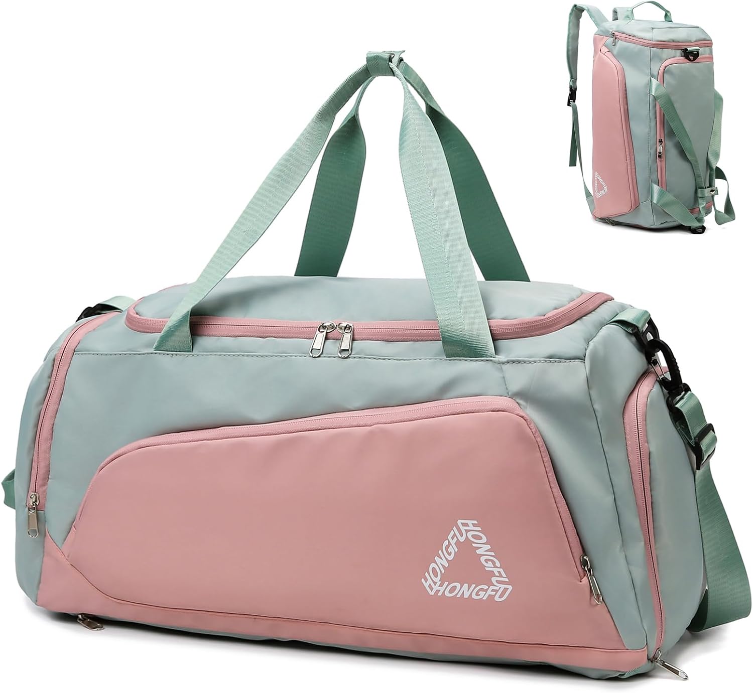 Detalle de Suweir Sporttasche Damen 45L – 3-in-1 Reisetasche mit Schuhfach, Nass-/Tchtfach & Rucksackfunktion