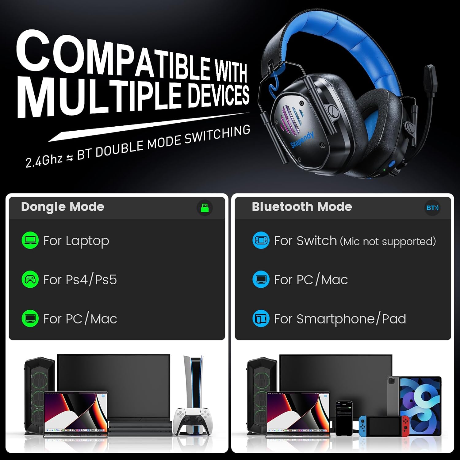 Thumbnail 6 de Wireless Gaming Headset 50mm 50H Battery