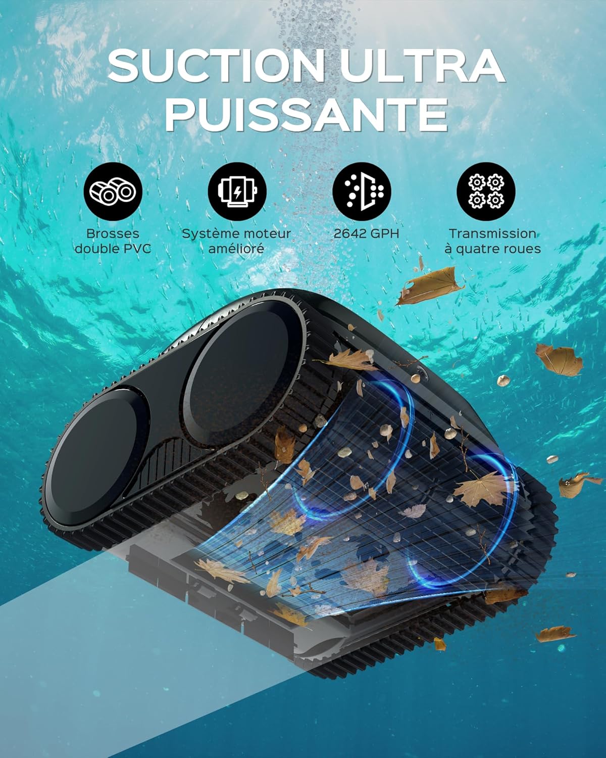 Thumbnail 3 de WYBOT C1-01 robot piscine sans fil 150 m²