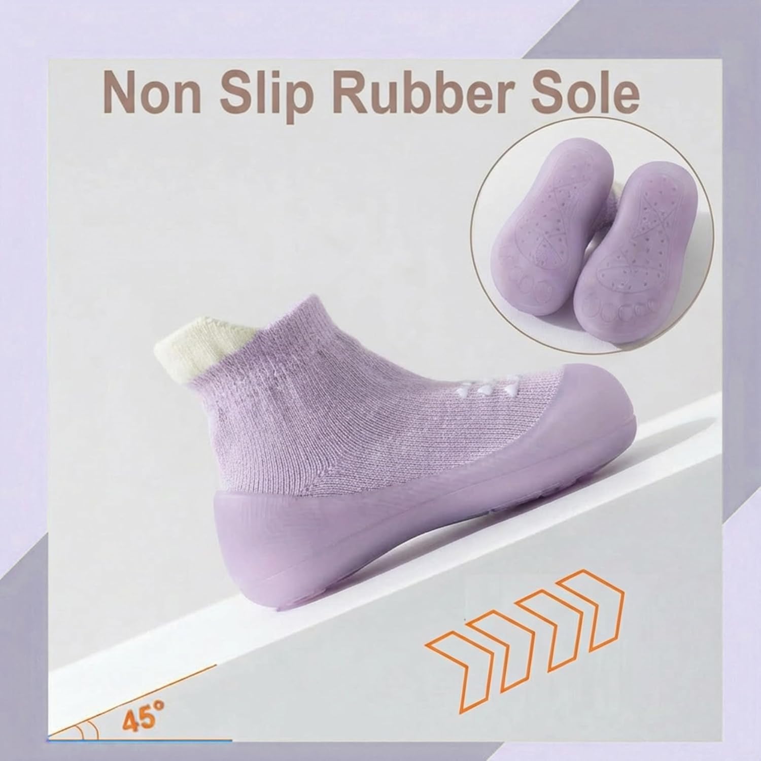 Thumbnail 3 de Hstyle Baby Sock Shoes Toddler Walking Shoes with Non-Slip Rubber Sole