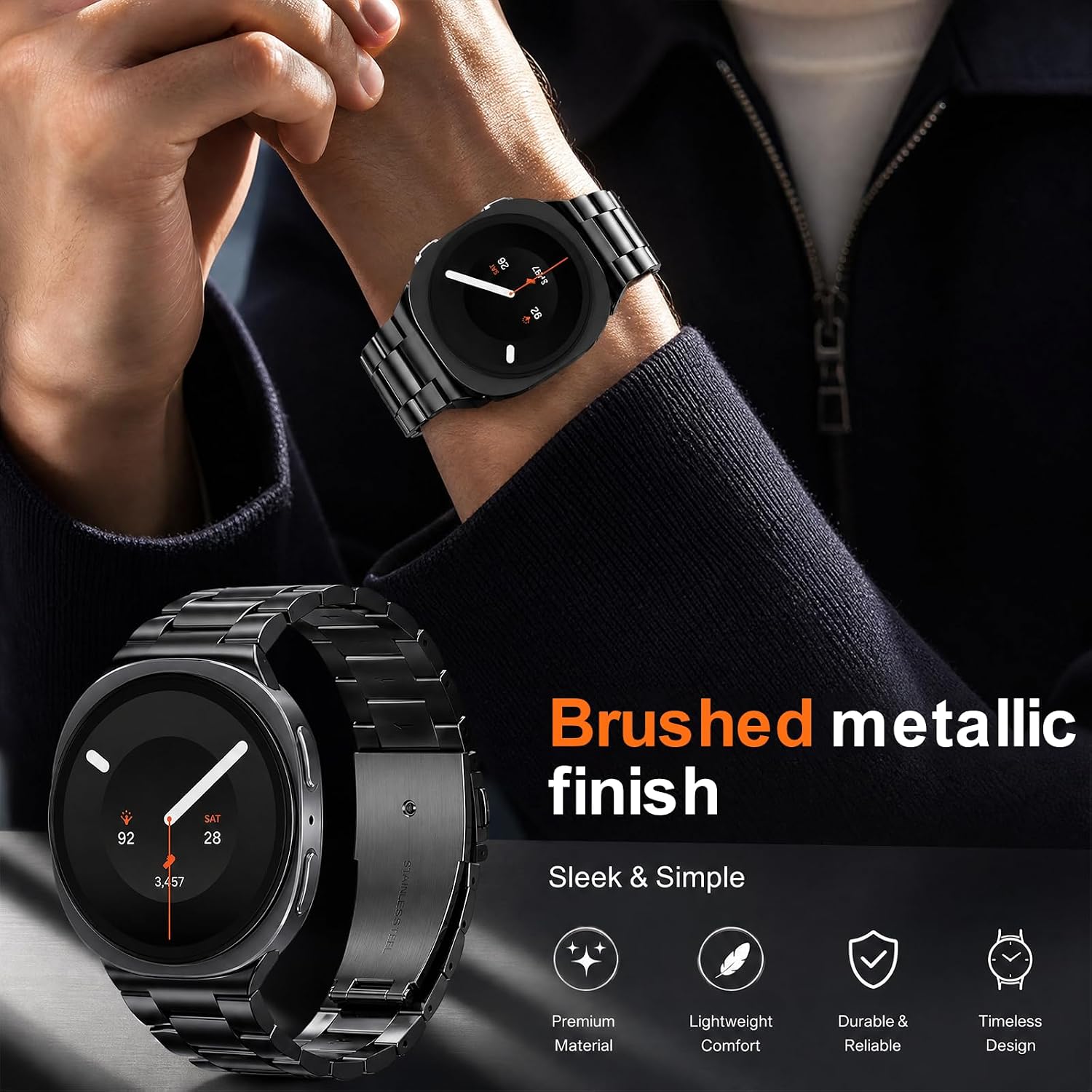 Thumbnail 6 de SPGUARD Metal Band for Galaxy Watch 9/8, Stainless Steel, No-Gap Design